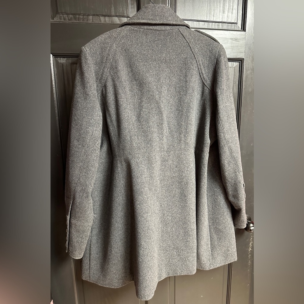 NWT Worthington Wool Blend Lined Pea Coat Medium Charcoal Gray Women’s Size 3X - Picture 2 of 10